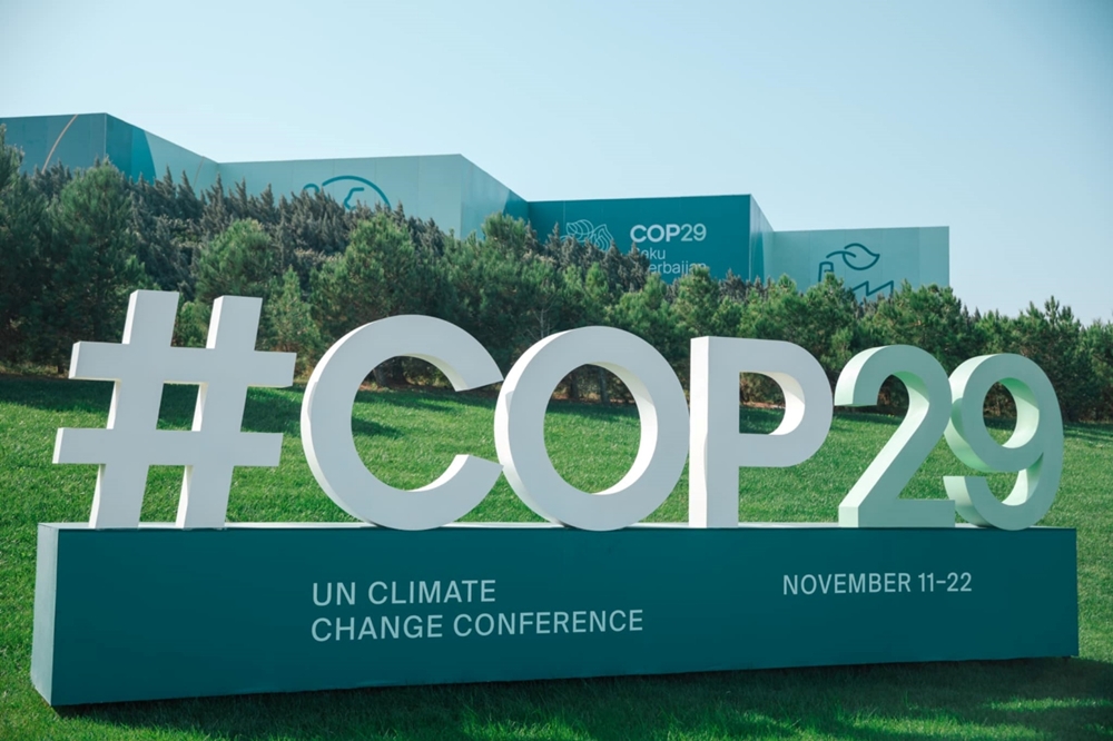 The Ministry of Environment on Feb. 13 signed an agreement with five affiliates including the National Institute of Environmental Research as well as the Korea Environment Institute on cooperation for helping developing economies reduce greenhouse gas emissions. Shown is the logo of last year's 29th Conference of the Parties to the United Nations Framework Convention on Climate Change (COP29) last year. (COP29's official Facebook page)  