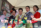 Traditional liquor on display at Seoul's Hanok village