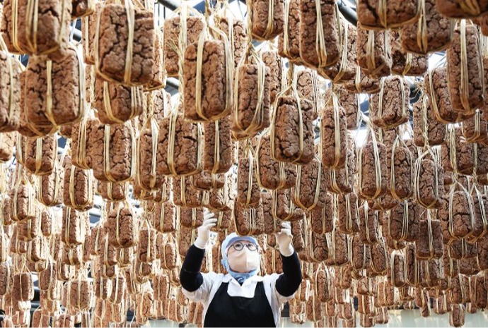 Season for drying fermented soybean bricks