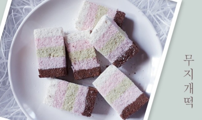 Rainbow rice cake: perfect dessert for spring